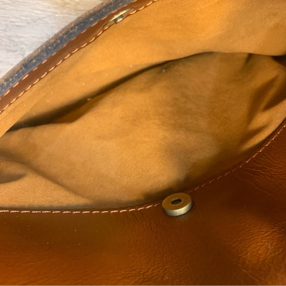 Patricia Nash Avellino Cognac Leather Saddle Satchel Tan Crossbody Bag - Picture 9 of 16